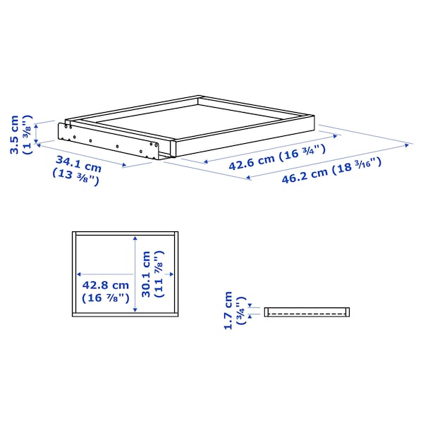 KOMPLEMENT - Pull-out tray, white stained oak effect, 50x35 cm