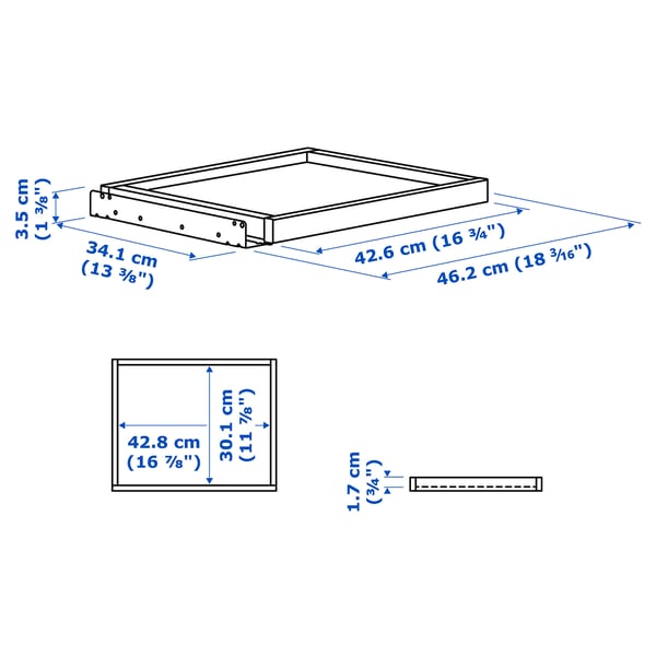 KOMPLEMENT pull-out tray, white stained oak effect, 50x35 cm
