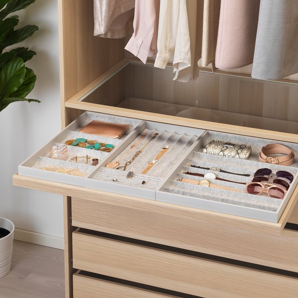 KOMPLEMENT pull-out tray, white stained oak effect, 100x58 cm
