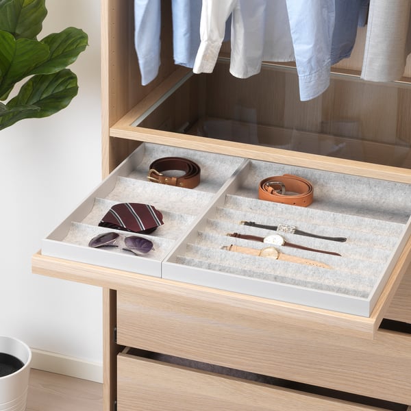 KOMPLEMENT pull-out tray, white stained oak effect, 75x58 cm
