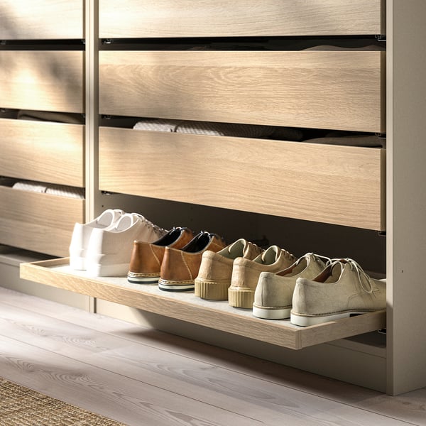 KOMPLEMENT - Pull-out tray, white stained oak effect, 100x58 cm