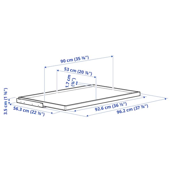 KOMPLEMENT - Pull-out tray, dark grey, 100x58 cm