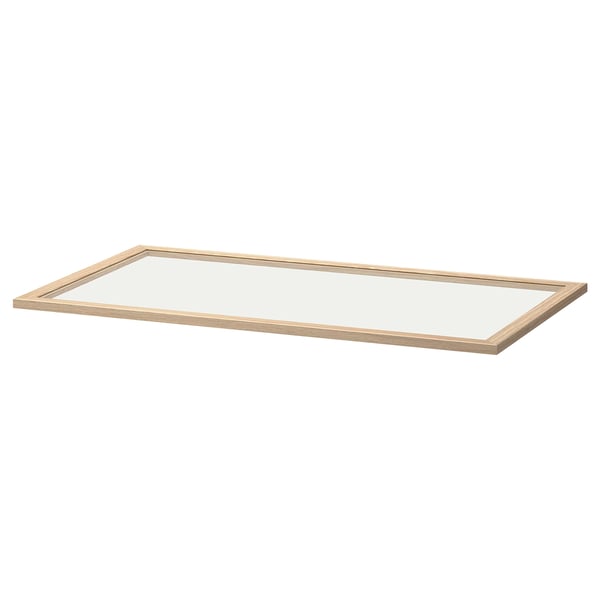 KOMPLEMENT glass shelf, white stained oak effect, 100x58 cm