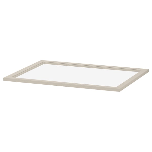 KOMPLEMENT glass shelf, grey-beige, 75x58 cm
