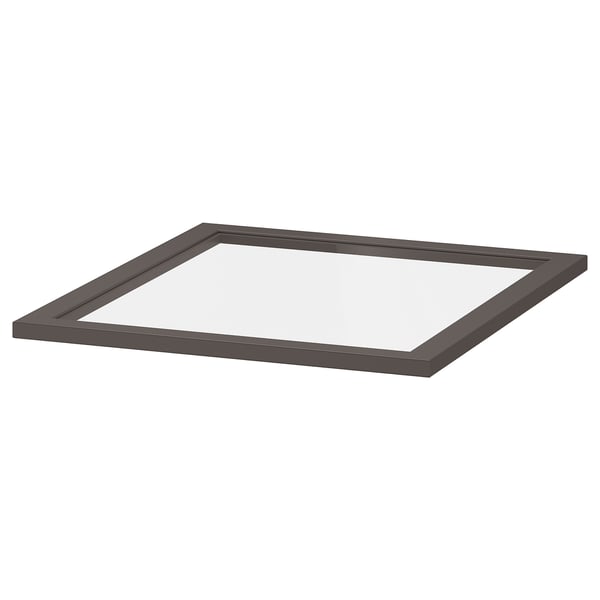 KOMPLEMENT glass shelf, dark grey, 50x58 cm