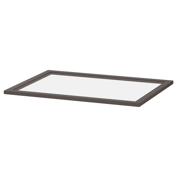 KOMPLEMENT glass shelf, dark grey, 75x58 cm