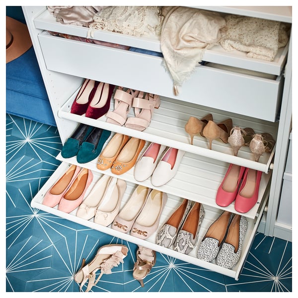 KOMPLEMENT pull-out shoe shelf, white, 50x58 cm