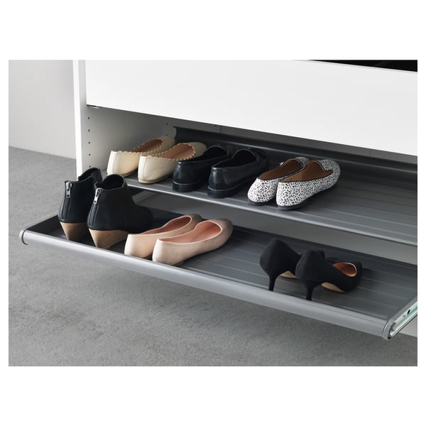 KOMPLEMENT pull-out shoe shelf, dark grey, 100x58 cm