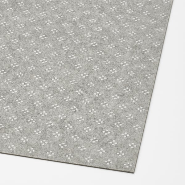 KOMPLEMENT - Drawer mat, light grey patterned, 90x53 cm