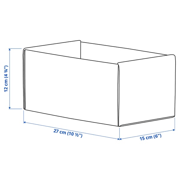 KOMPLEMENT box, light grey, 15x27x12 cm, 2 pack