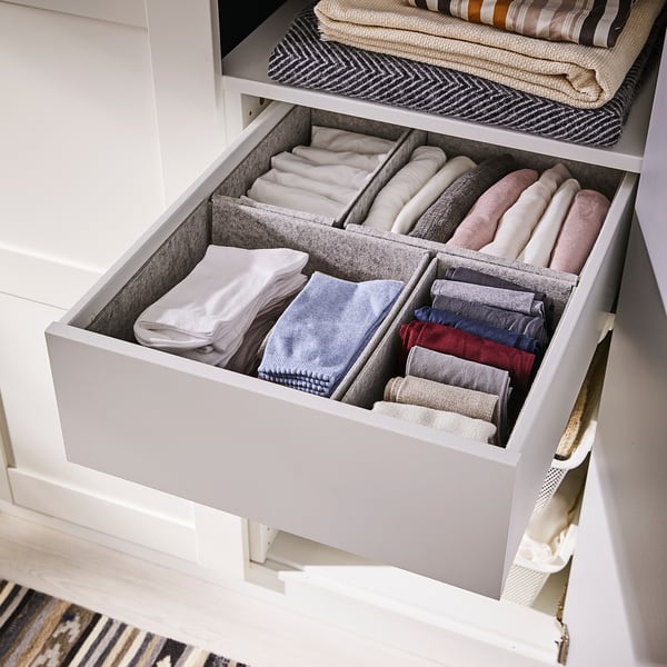 KOMPLEMENT box, light grey, 25x27x12 cm, 2 pack