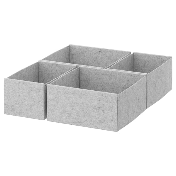 KOMPLEMENT box, set of 4, light grey, 40x54 cm