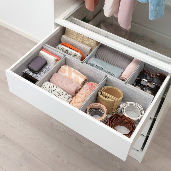 KOMPLEMENT box, set of 6, light grey, 65x54 cm