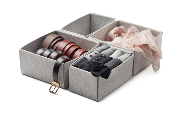 KOMPLEMENT box, set of 6, light grey, 65x54 cm