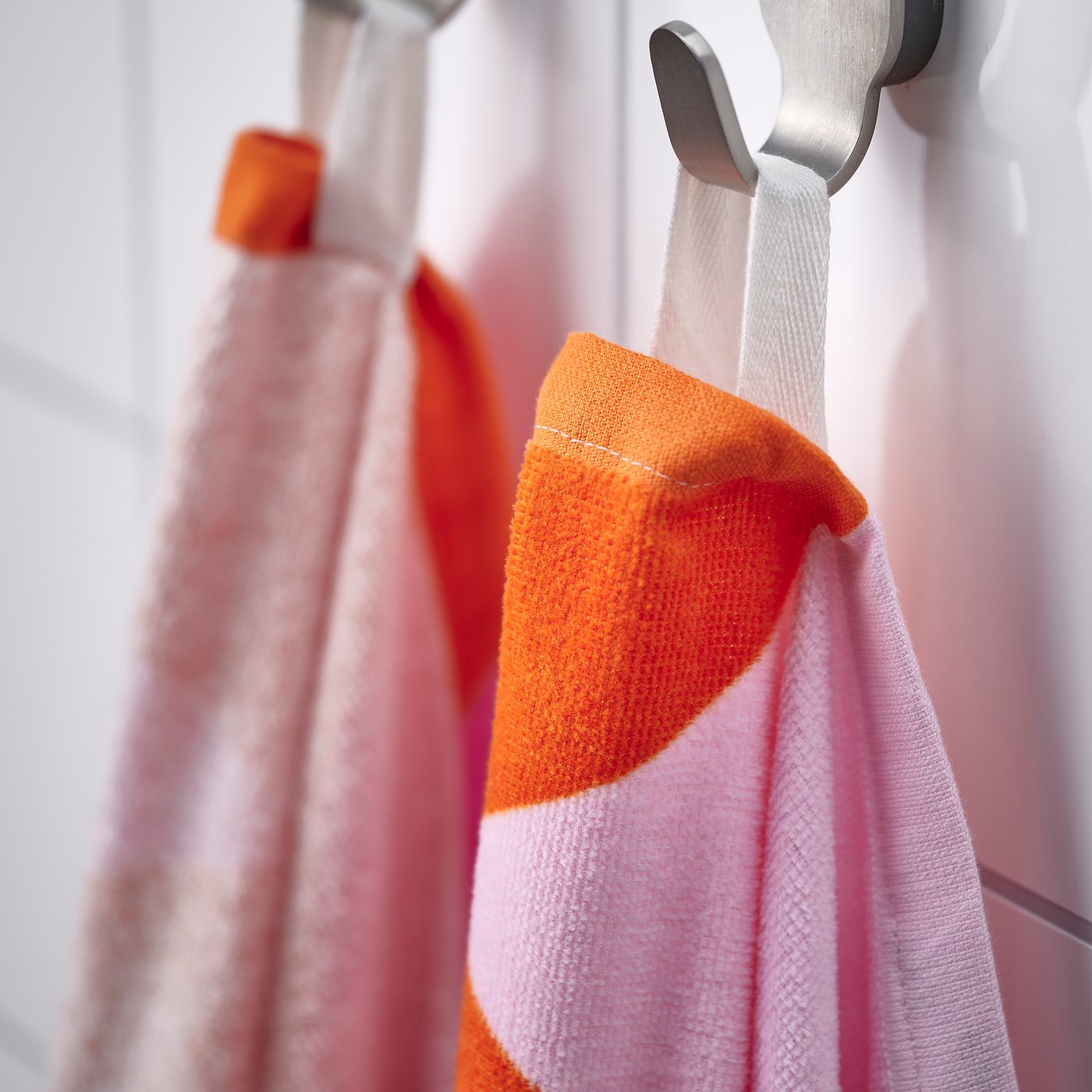 KONBJÖRNBÄR beach towel, pink/orange, 100x180 cm