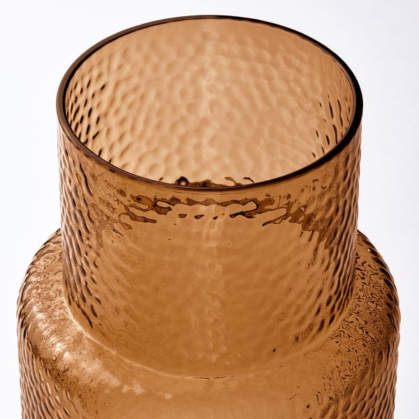 KONSTFULL vase, patterned/brown, 26 cm