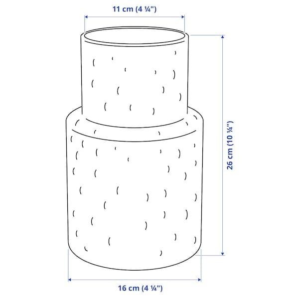 KONSTFULL - Vase, patterned/brown, 26 cm