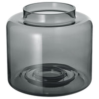 KONSTFULL vase, grey, 18 cm