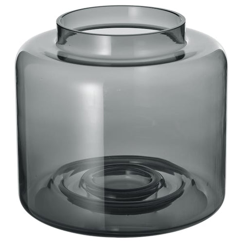 KONSTFULL vase, grey, 18 cm