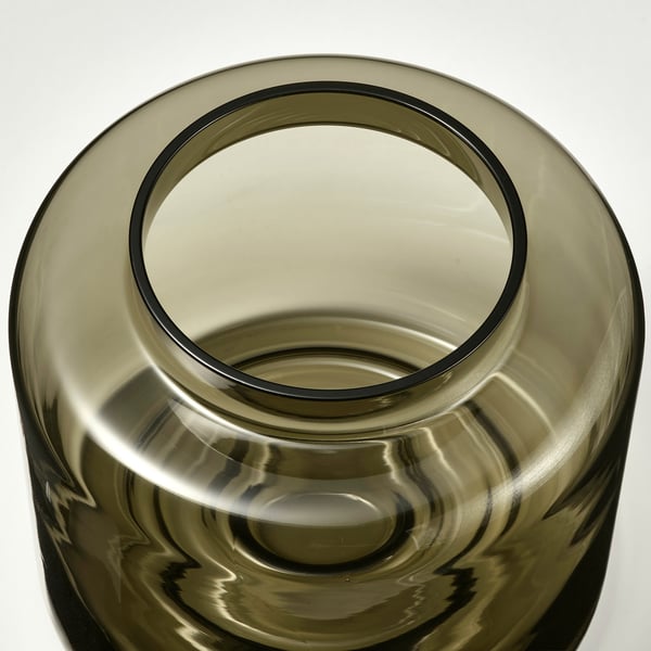 KONSTFULL vase, green-brown, 16 cm