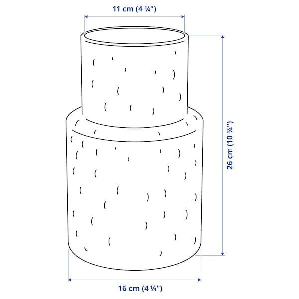 Ikea KONSTFULL - Vase, clear glass/patterned, 26 cm