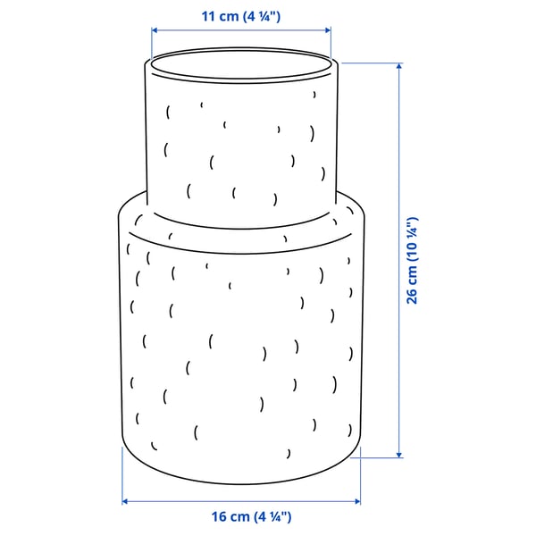 KONSTFULL vase, clear glass/patterned, 26 cm