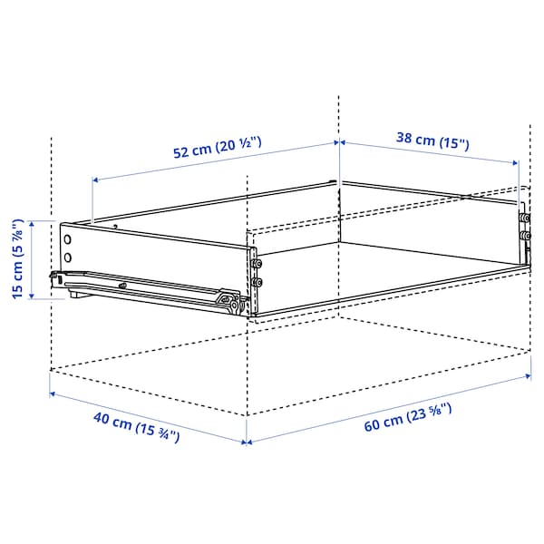 KONSTRUERA - Drawer without front, white, 15x40 cm