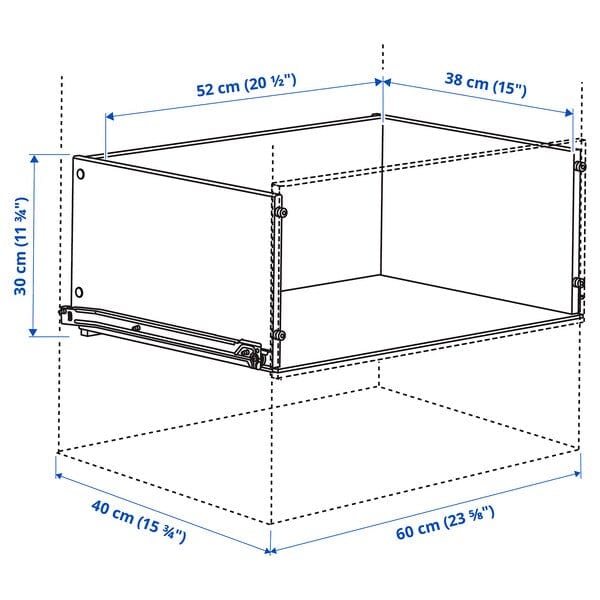 Ikea KONSTRUERA - Drawer without front, white, 30x40 cm