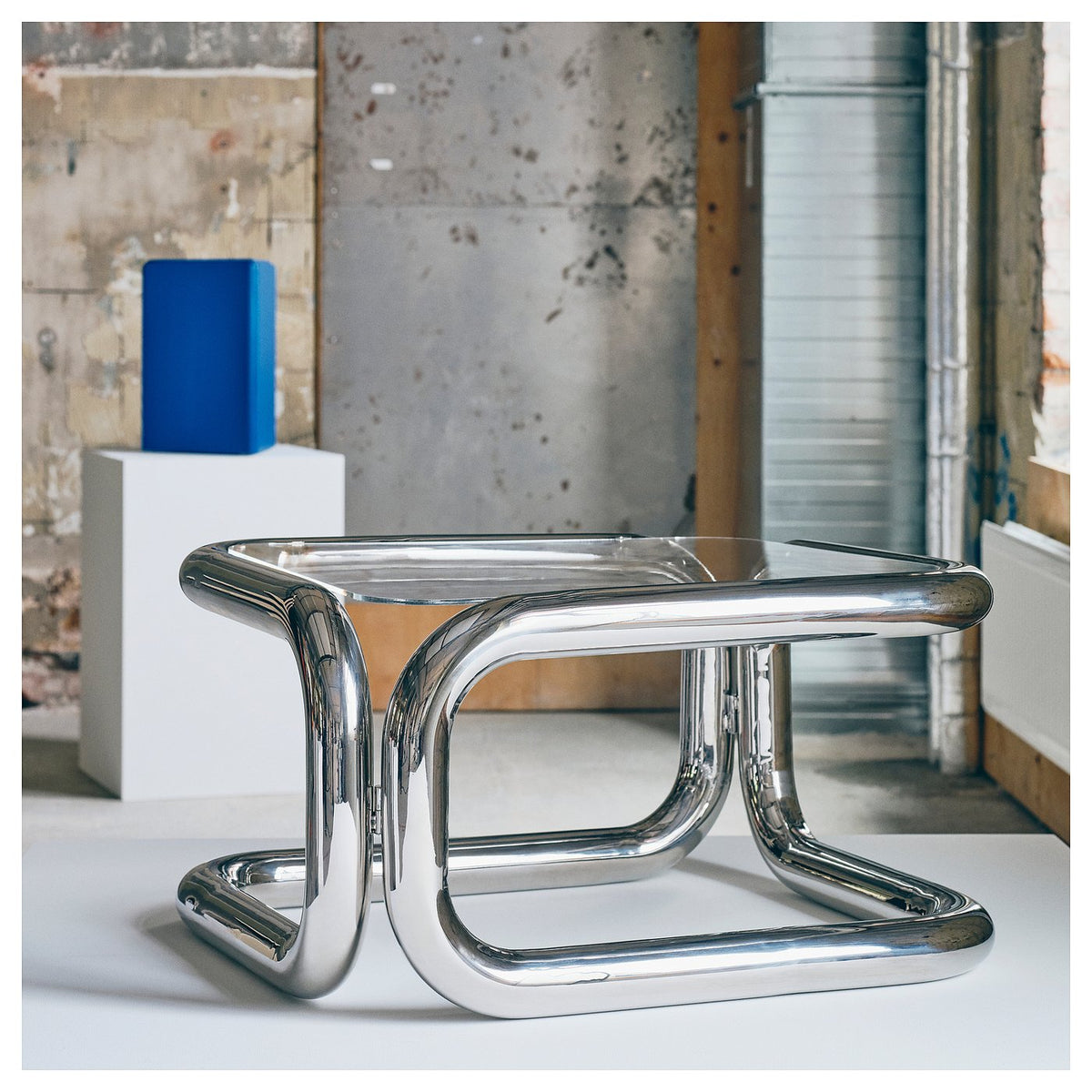 KONSTRUNDA side table, silver-colour, 71x62x38 cm