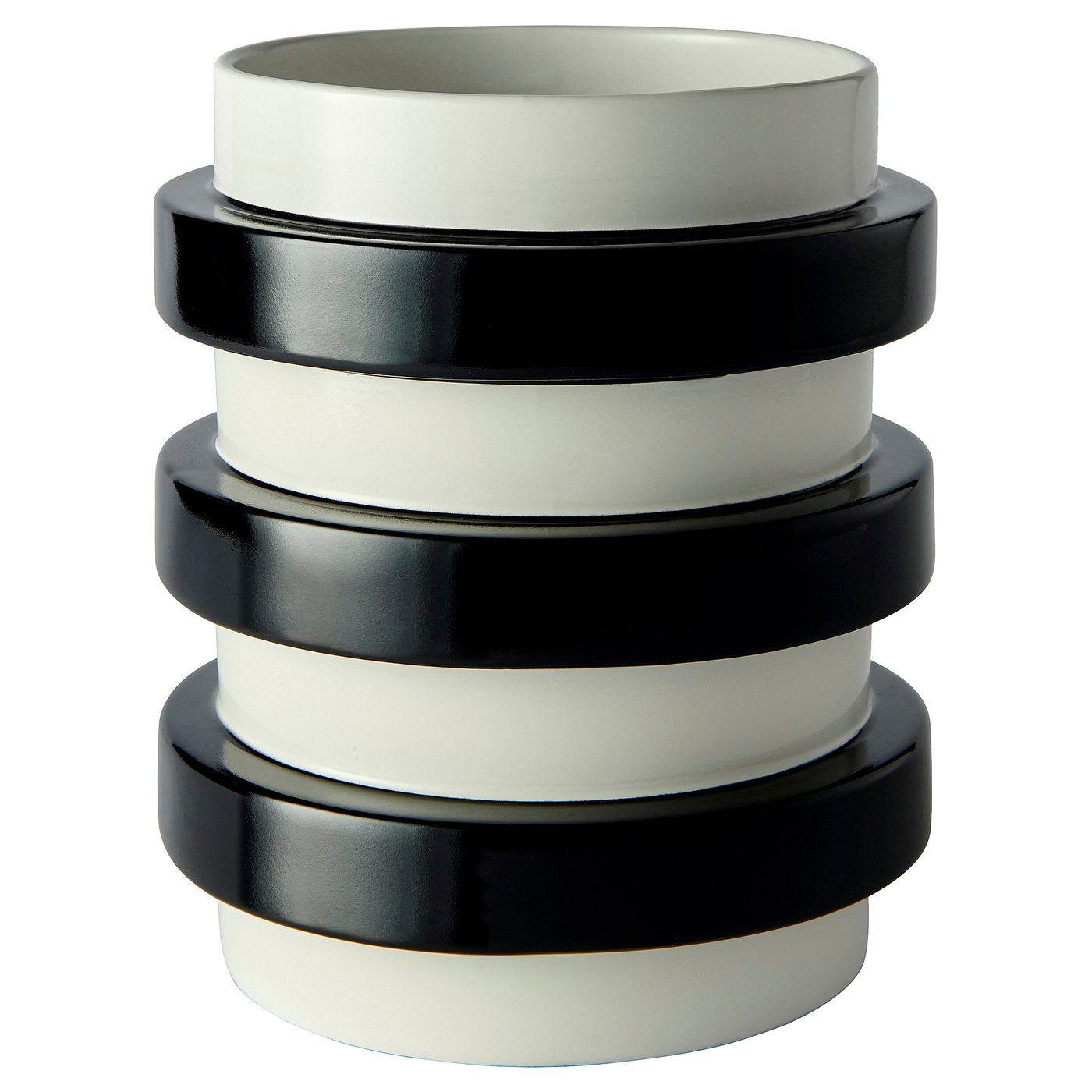 KONSTRUNDA vase, white/black, 22 cm