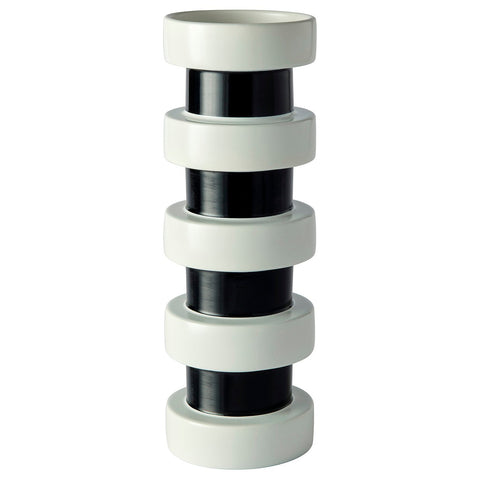 KONSTRUNDA vase, white/black, 29 cm
