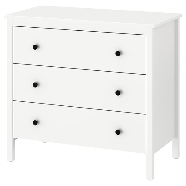 KOPPANG - Chest of 3 drawers, white, 90x83 cm