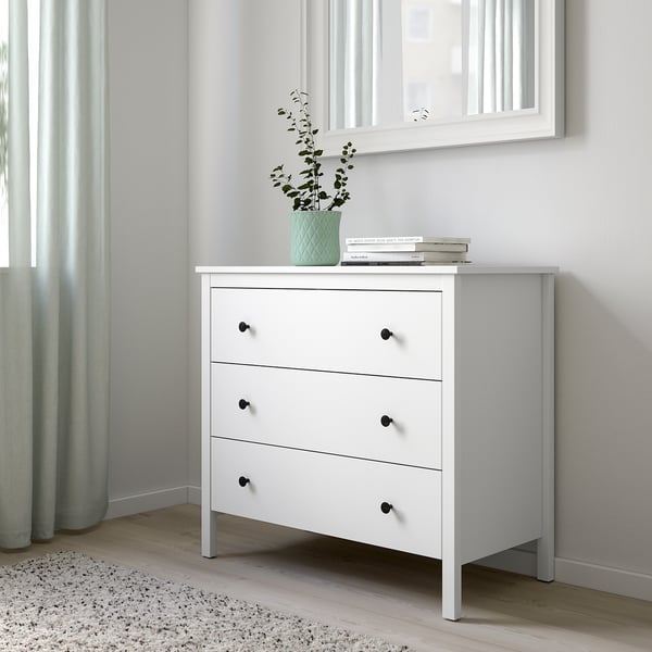 KOPPANG - Chest of 3 drawers, white, 90x83 cm
