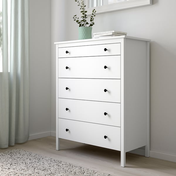 KOPPANG chest of 5 drawers, white, 90x44x114 cm