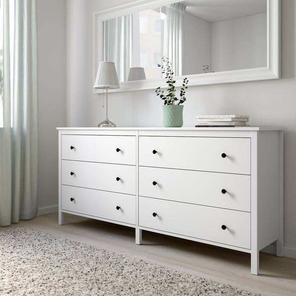 KOPPANG chest of 6 drawers, white, 172x44x83 cm