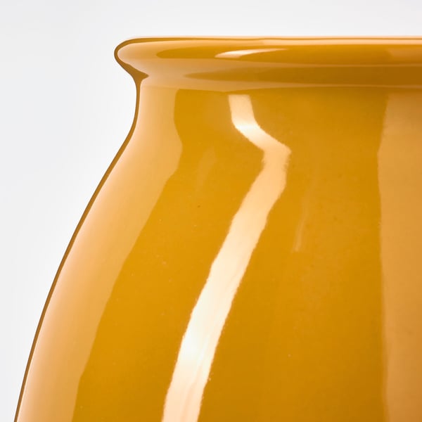 KOPPARBJÖRK vase, bright yellow, 21 cm