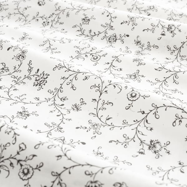 KOPPARRANKA - KOPPARRANKA Quilt cover and 2 pillowcases, white/dark grey, 240x220/50x80 cm
