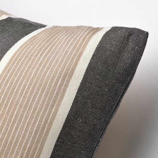 KORALLBUSKE cushion cover, anthracite beige/stripe pattern