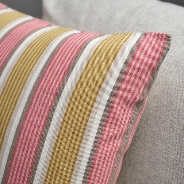 KORALLBUSKE cushion cover, beige/light red, 50x50 cm