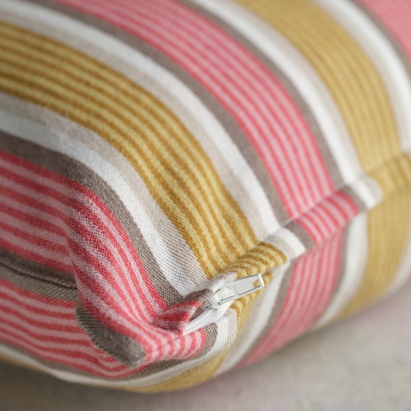 KORALLBUSKE cushion cover, beige/light red, 50x50 cm