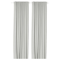 KORGMOTT block-out curtains, 1 pair, white/with heading tape, 145x300 cm