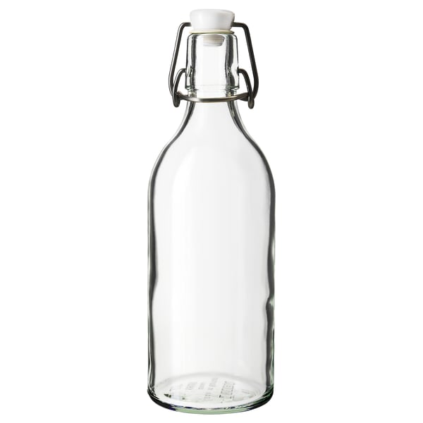 KORKEN bottle with stopper, clear glass, 0.5 l