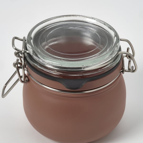 KORKEN jar with lid, brown-red, 0.5 l