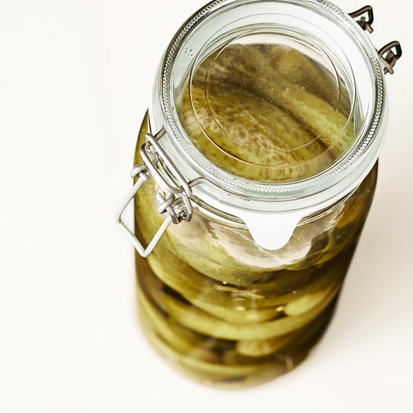 KORKEN jar with lid, clear glass, 2 l
