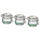 KORKEN jar with lid, clear glass/patterned green, 13 cl, 3 pack
