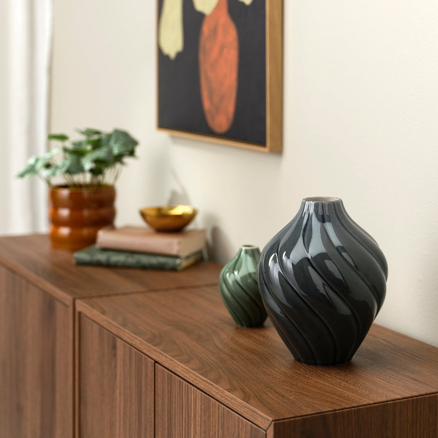 KORNSPARV vase, green, 12 cm