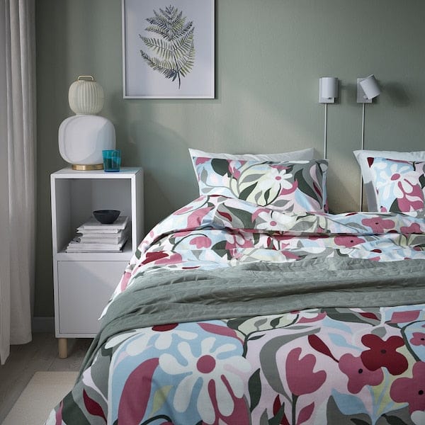 Ikea KORSKOVALL - Duvet cover and 2 pillowcases, multicolour/floral pattern, 240x220/50x80 cm