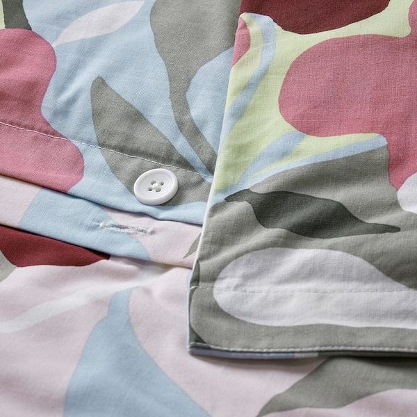 Ikea KORSKOVALL - Duvet cover and pillowcase, multicolour/floral pattern, 150x200/50x80 cm