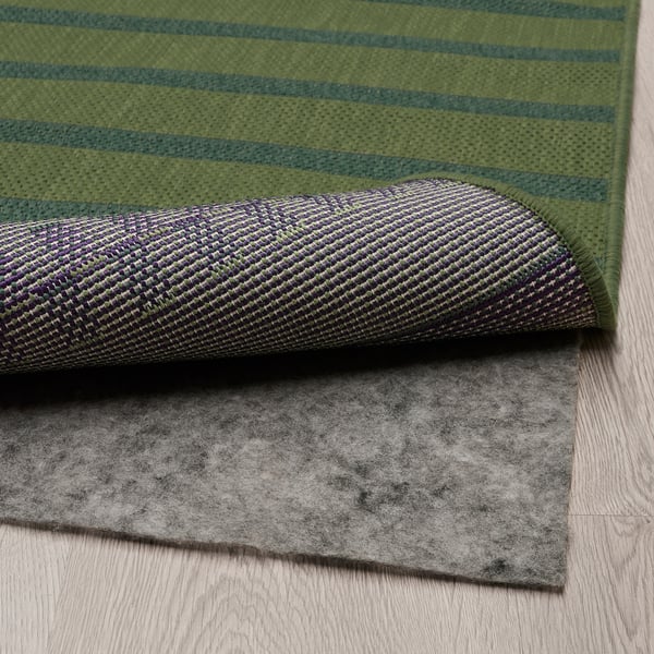 KORSNING - KORSNING Rug flatwoven, in/outdoor, green purple/striped, 80x150 cm