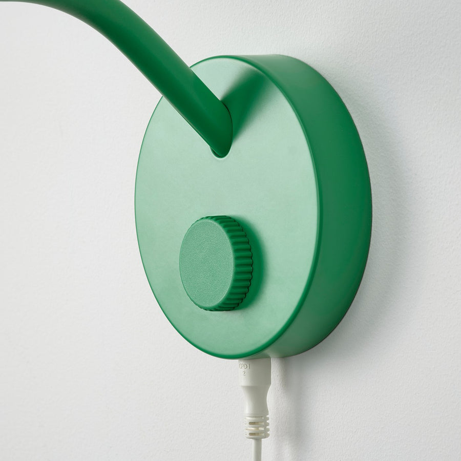 KORVSNÖRE LED wall lamp, dimmable/green, 12.0x20.7x29.3 cm